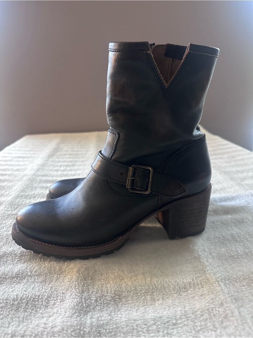Freebird Carlito Dark Brown Leather Buckle Ankle Booties